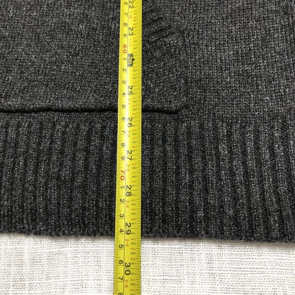 American Eagle Hoodie Sweater L Gray Wool Blend Fair Isle Knit Kangaroo Pocket - Picture 11 of 11